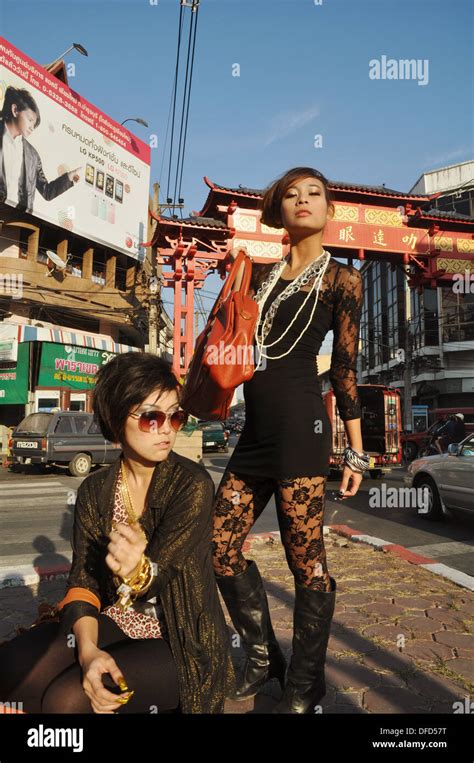 Chiang Mai Thailand Models Posing For A Fashion Photo Shooting At