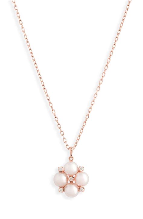Mikimoto Pearl And Diamond Cluster Pendant Necklace Nordstrom
