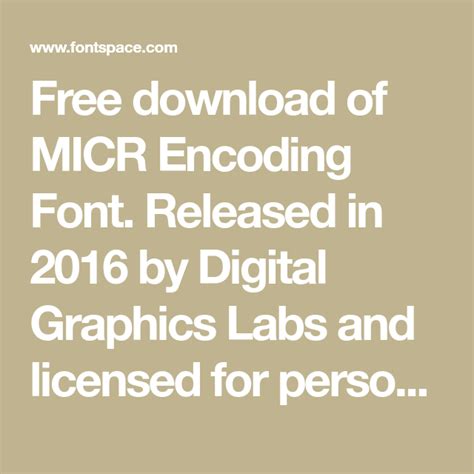 Micr Encoding Font Digital Graphics Labs Fontspace Digital