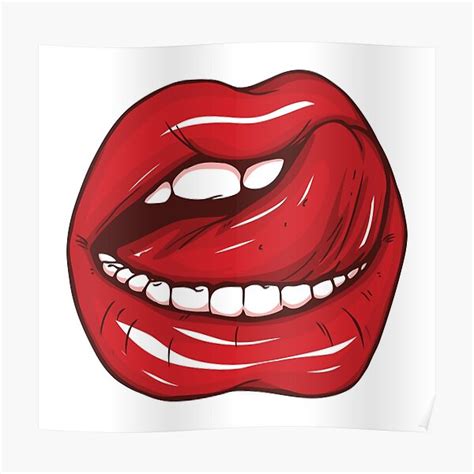 Sexy Tongue Licking Its Lips Poster For Sale By Vintage Artwork Redbubble