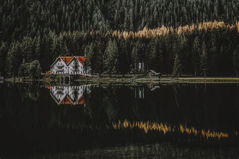 Free Images Reflection Water Tree Sky Night Lake River House