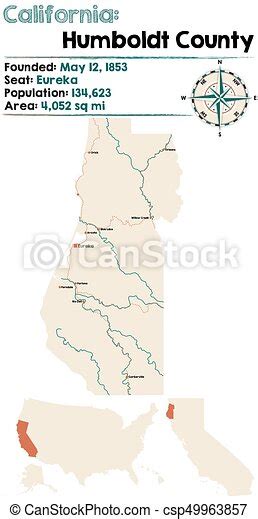 California Humboldt County Map Large And Detailed Map Of California
