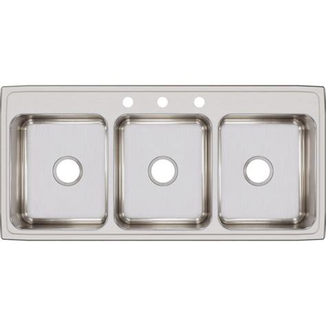 You'll receive email and feed alerts when new items arrive. Elkay Lustertone Drop-In Stainless Steel 46 in. 3-Hole ...