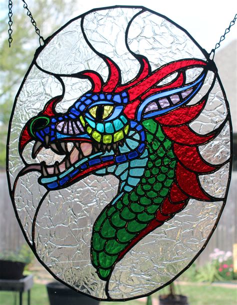 Dragon Stained Glass Pattern Panels