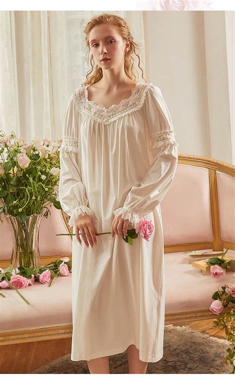Womens Long Vintage Victorian Cotton Nightgown Chemise Etsy In 2021 Night Gown Edwardian
