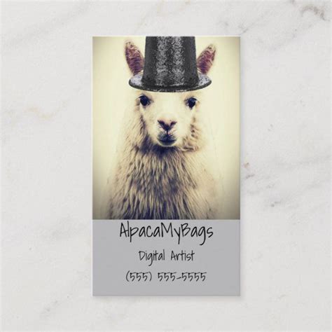 Alpaca In A Tophat Business Card Zazzle Beautiful Business Card