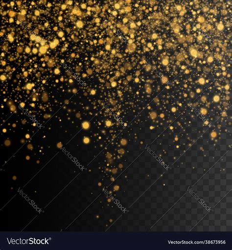 Gold Glitter Lights Background Transparent Light Vector Image
