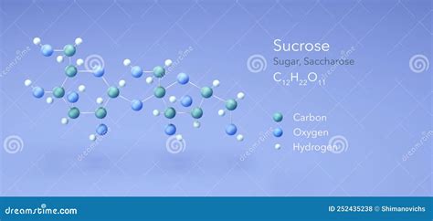 Sucrose Saccharose Sugar Molecular Structure D Rendering