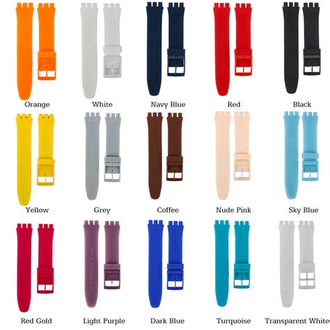 Bracelet silicone rose clair 17 mm montre swatch lisse. bracelet montre silicone swatch