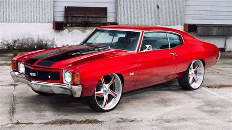 1972 Chevrolet Chevelle With A Sweet Candy Apple Red Paint Job And 24s