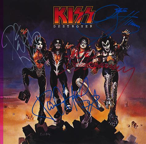 Kiss Band Signed Destroyer Album Artist Signed Collectibles And Ts