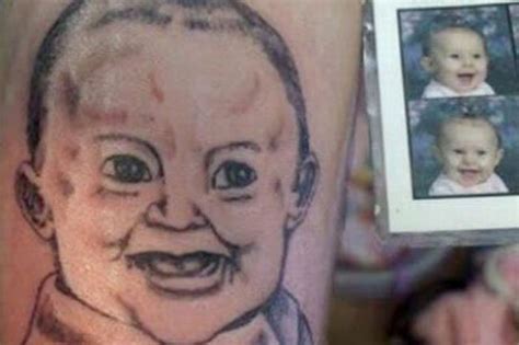 This gorgeous portrait face tattoo. The Worst Baby Portrait Tattoos (15 pics)