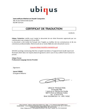 Fillable Online Certificat De Traduction Fax Email Print Pdffiller