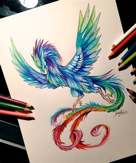 46 Dragon Phoenix By Lucky978 On Deviantart Colorful Art Dragon Art