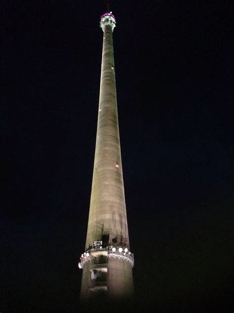 Emley Moor Mast Lit Up For The Tour De France In Yorkshire Pics