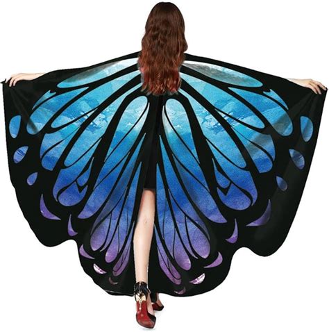 Wozow Womens Butterfly Wings Adult Costume For Fancy Dress Party