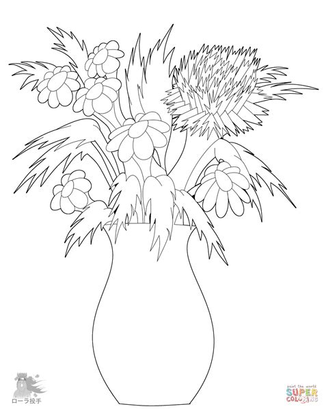 Flowers In Vase Coloring Page Free Printable Coloring Pages