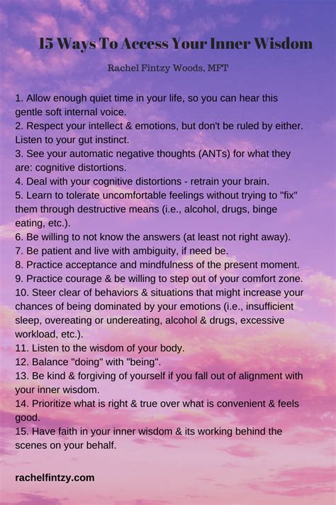 15 Ways To Access Your Inner Wisdom Rachel Fintzy Woods
