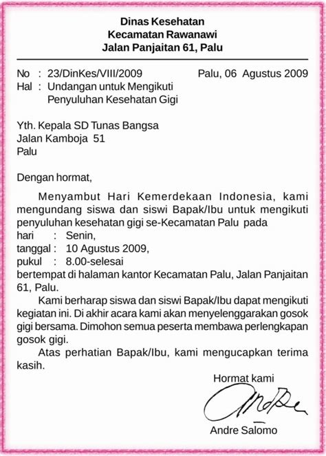 Contoh Surat Undangan Kerja Bakti Desa / Contoh surat izin keramaian