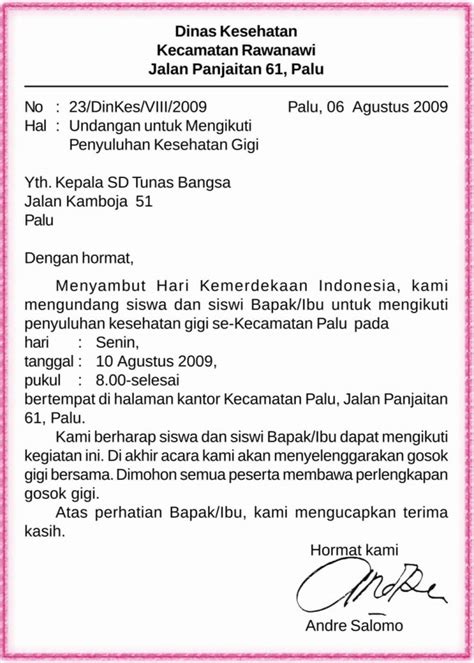 8 Contoh Surat Dinas Resmi Yang Baik Dan Benar Struktur Lengkap