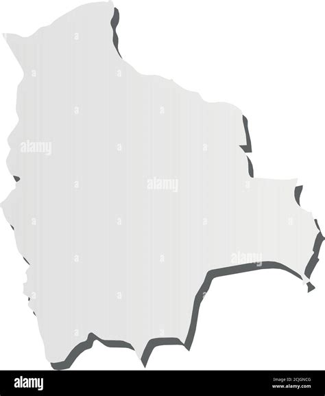 Bolivia Mapa De Silueta Gris En 3d De La Zona Del País Con Sombra