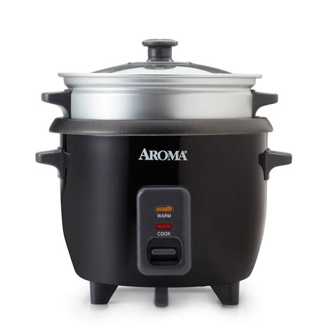Aroma 6 Cup Rice Cooker And Food Steamer Black Walmart Com