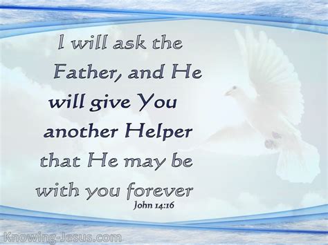 John 1416 I Will Ask The Father And He Will Give You Another Helper