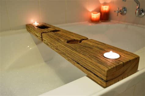 You deserve this artful design. Bath Caddy Recycled Wood, With Copper Bottomed Phone ...