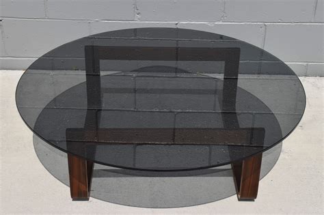 Mid Century Round Smoked Glass Coffee Table Structured Rebellion