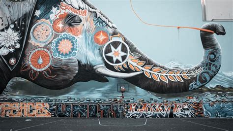 Multi Colored Elephant Graffiti [1920×1080] Gogambar