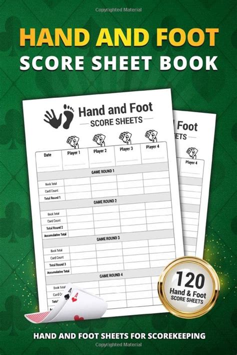 Hand And Foot Score Sheet Book 120 Large Score Sheets For Scorekeeping