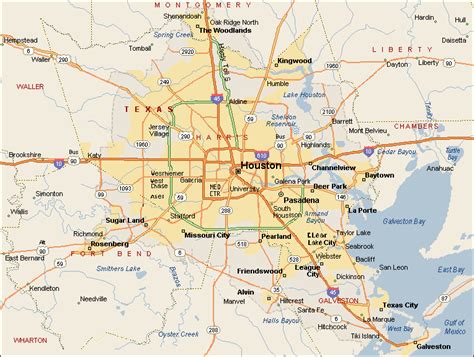 Map Of Houston Texas Travelsmapscom