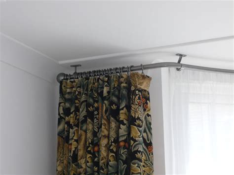 Wall curtain rods for bay windows there are industrialchic curtain rods and rails and allow enough space for bay window curtain rod bracket matte black set of results for ceiling track that new. Bradleys 25mm ceiling fix bay window curtain pole and ...