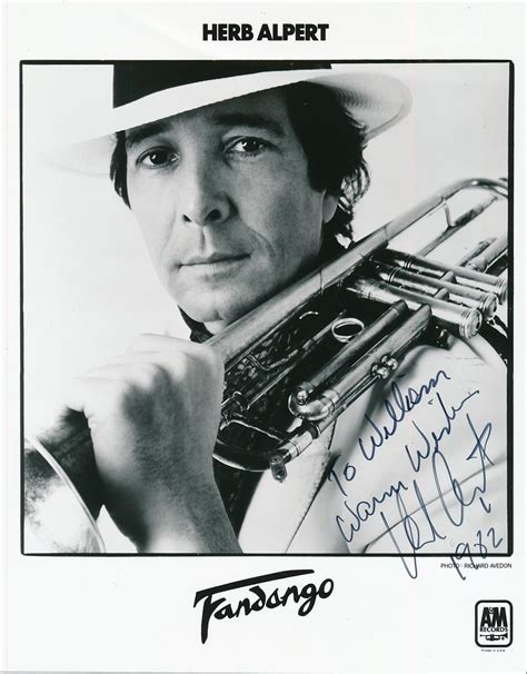 Todd Mueller Autographs Herb Alpert Signed Bandw Photograph