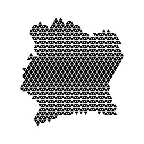 Ivory Coast Map Abstract Schematic From Black Triangles Repeating