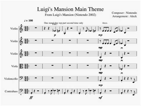 Download Luigis Mansion Main Theme Sheet Music Composed By Yo Kai