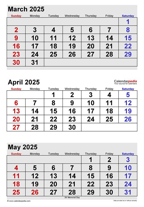 April 2025 Calendar Templates For Word Excel And Pdf