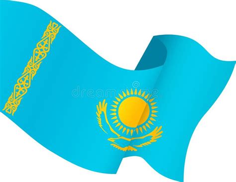 Kazakhstan Flag Wave Isolated On Transparent Backgroundsymbol