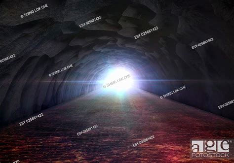 The Horrible Cave Rock Tunnel Of 3d Background Stock Photo Picture