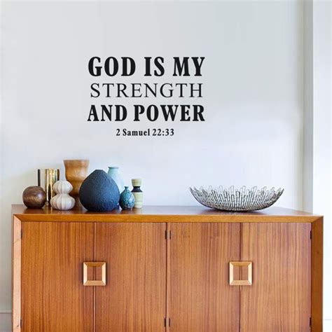 God Is My Strength And Power Vinyl Art Decals Nordic Wall Art Wall