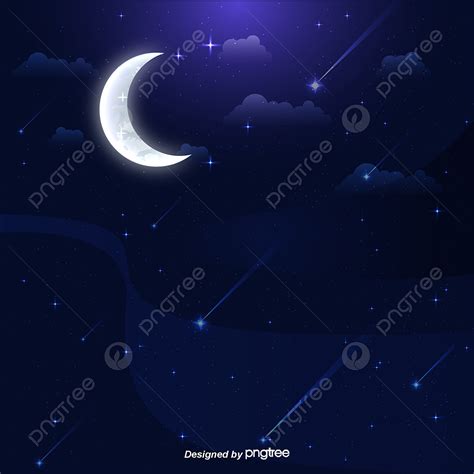 Gambar Bintang Meteor Bulan Malam Awan Malam Bintang Latar Belakang