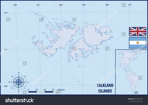 Map Falkland Islands Stock Vector Royalty Free 369026255 Shutterstock