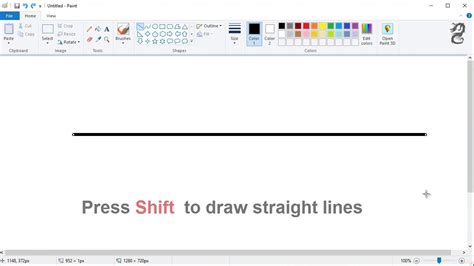 How To Draw Straight Line In Paint Youtube