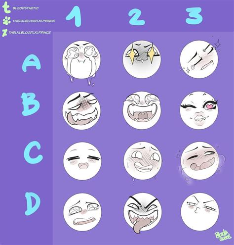 An Image Of Different Facial Expressions On A Purple Background