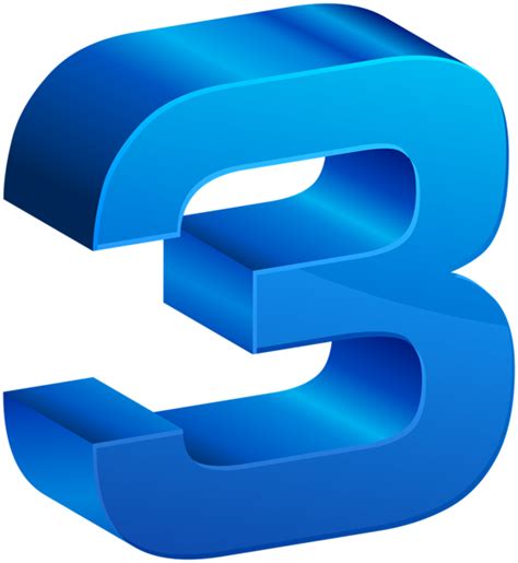 Number Three Blue Transparent Png Clip Art Clip Art Numbers Free