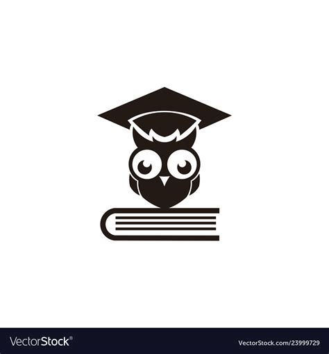 Wisdom Concept Owl With Books In Graduation Cap Vector Image