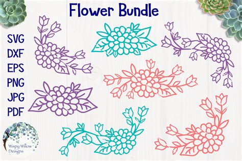 Flower Svg Cut File Bundle 152674 Svgs Design Bundles