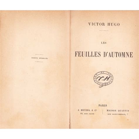 Victor Hugonun Les Feuilles Dautomne Paris Fransızca 256 Sayfa