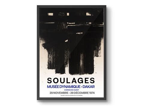Pierre Soulages Poster Musee Dynamique Print Dakar Museum Etsy Hong Kong