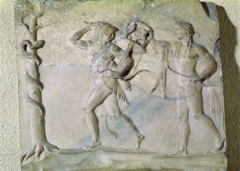 Heracles Hercules Carries Off The Sacred Tripod Altar Seat From The Oracle At Delphi The